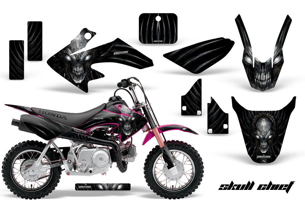 CRF 50 Graphics Kit Skull Chief Silver Pink